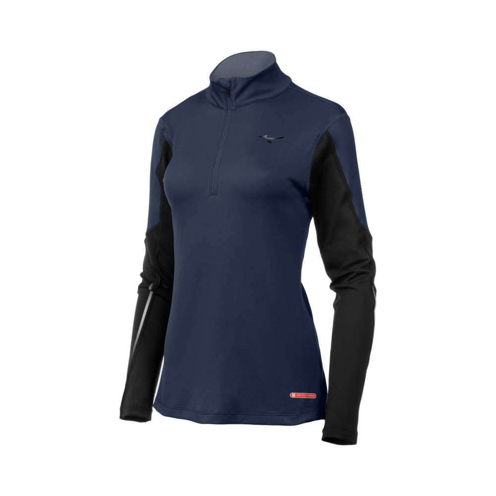 Base Layer Mizuno Breath Thermo® Half Cerniera Donna - Indaco/Nere - 92483-RKYS